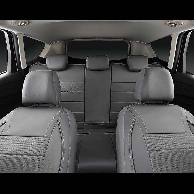 Universal Faux Leather Seat Covers — Full Set — Gray