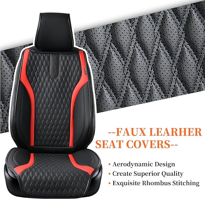Universal Seat Covers — Front Seat — Black / Red