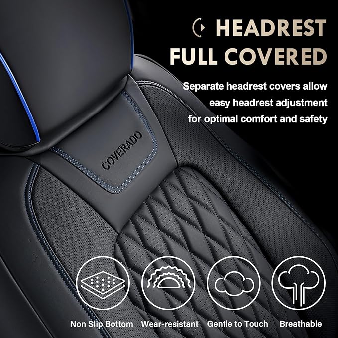 Seat Covers for Multiple Vehicles — Full Set — Blue