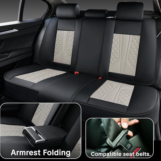 Faux Leather Car Seat Covers — Black / Gray