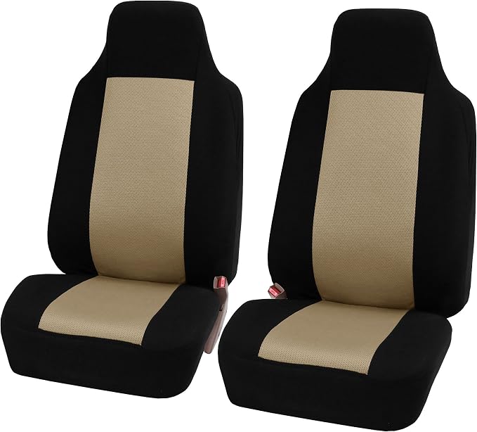 Universal Fabric Seat Covers — Front Seat — Beige