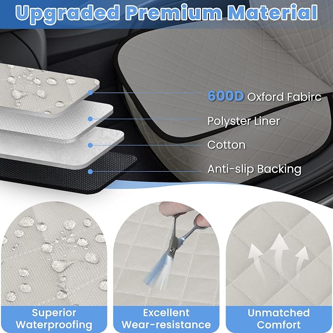 Pet Car Seat Protector — Front Seat — Beige