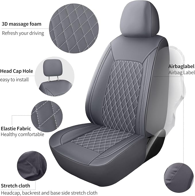 Universal Faux Leather Seat Covers — Front Seat