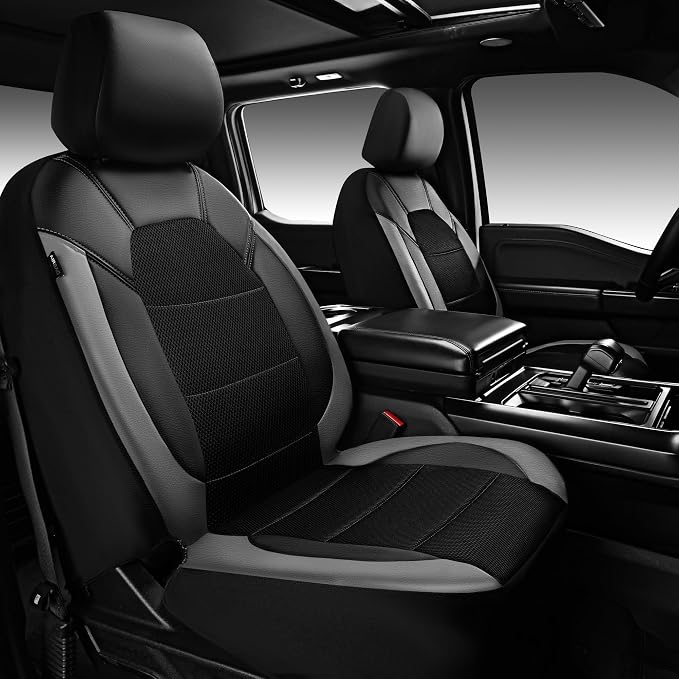 Universal Fabric Seat Covers — Front Seat — Black / Gray