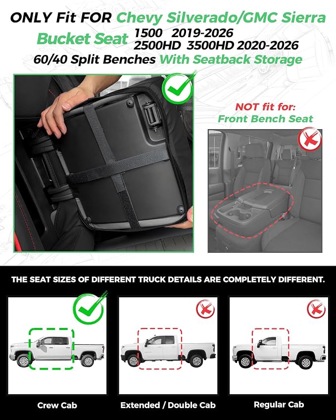 Faux Leather Seat Covers for Chevrolet Silverado / GMC Sierra
