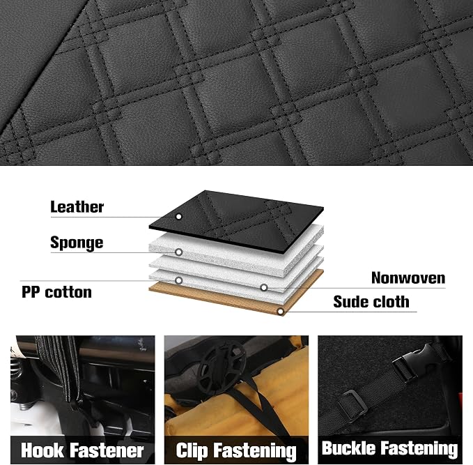 Universal Faux Leather Seat Covers — Full Set — Black / Red