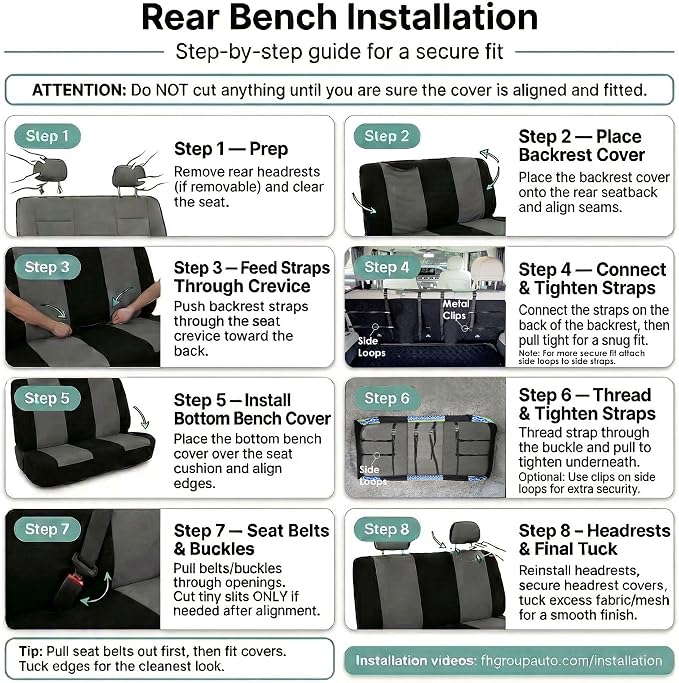Universal Fabric Seat Covers — Full Set