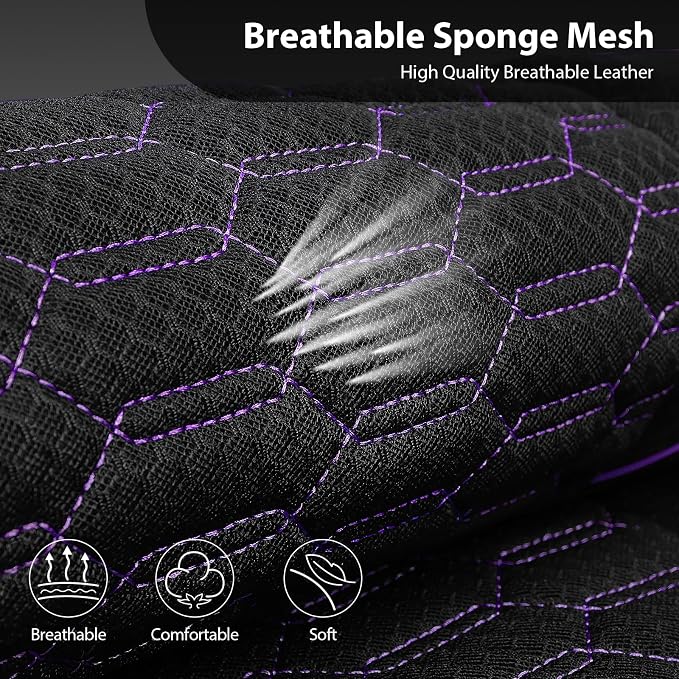 Universal Fabric Seat Covers — Front Seat — Black / Purple
