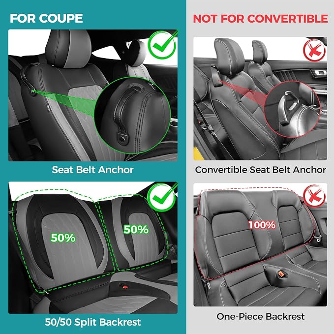 Faux Leather Seat Covers for Ford Mustang — Full Set