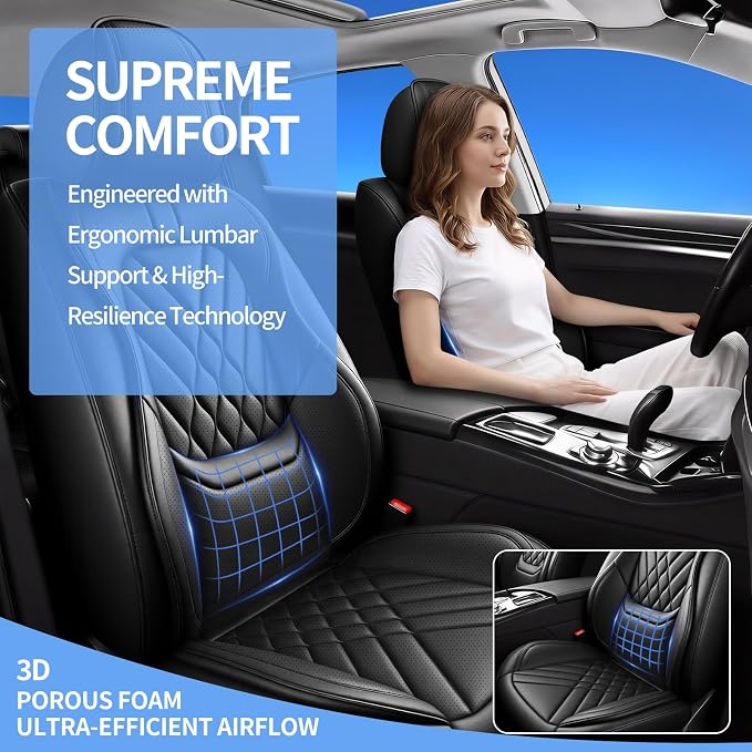 Seat Covers for Nissan Versa — Full Set — Black