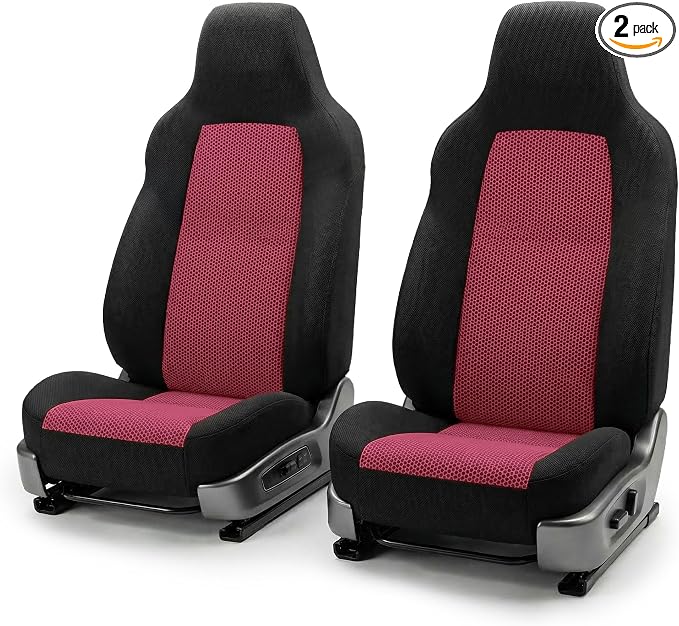 Universal Fabric Seat Covers — Front Seat — Burgundy