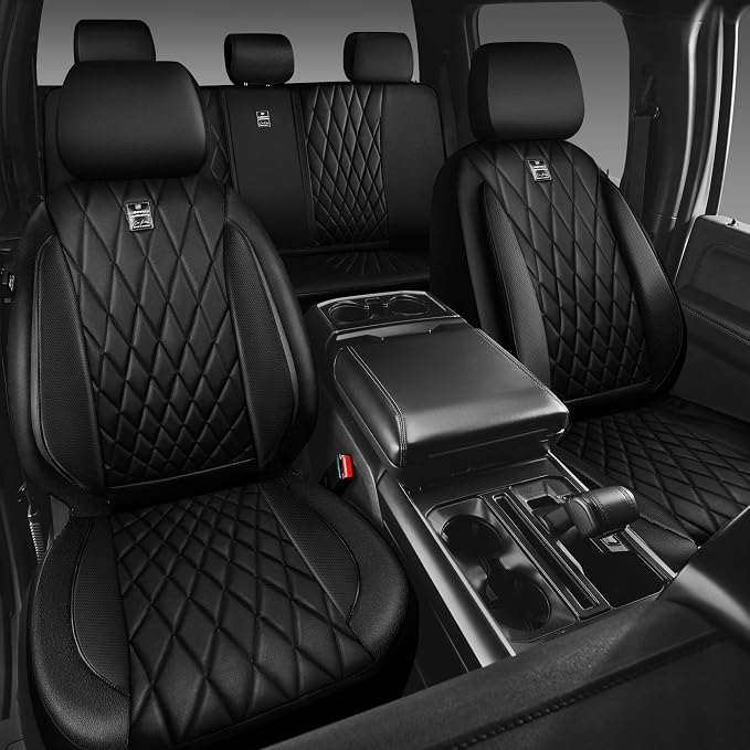 Universal Faux Leather Seat Covers — Full Set — Black