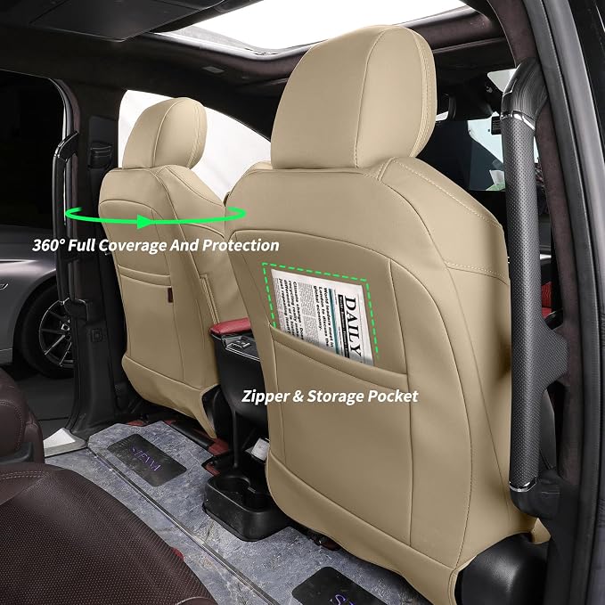 Faux Leather Seat Covers for Toyota Sienna — Full Set — Beige