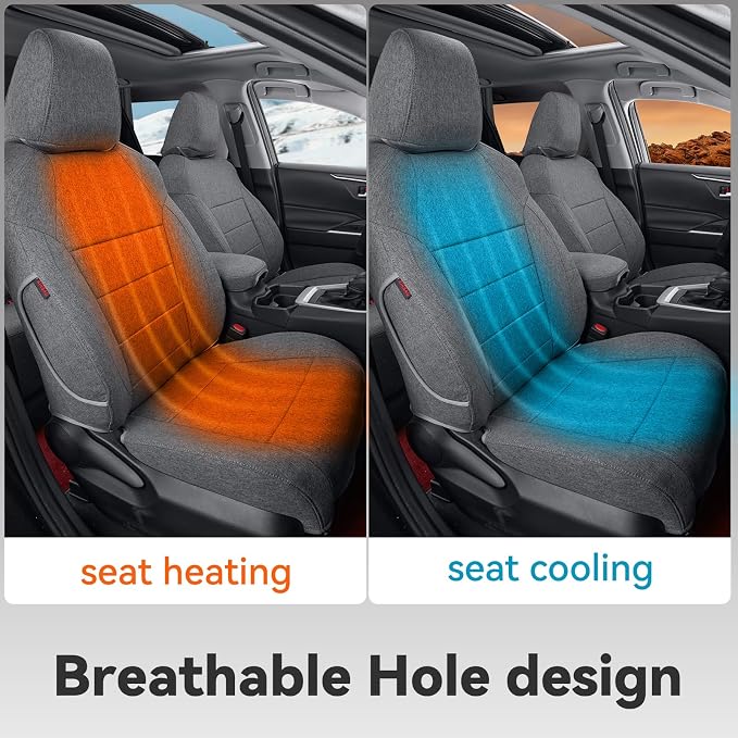 Fabric Seat Covers for Toyota Tacoma — Front Seat — Gray