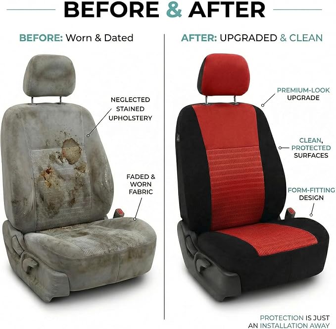 Universal Seat Covers — Front Seat — Red