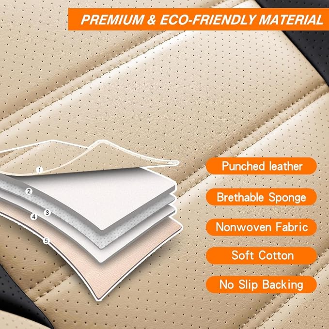 Universal Seat Covers — Front Seat — Beige