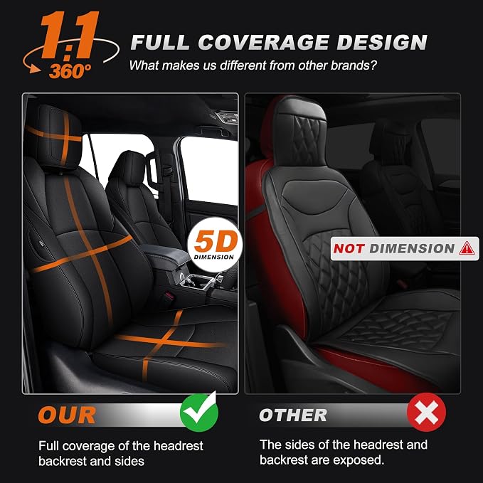 Faux Leather Seat Covers for Toyota 4Runner — Full Set — Black