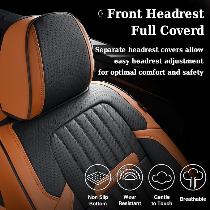 Universal Seat Covers — Full Set — Brown / Black