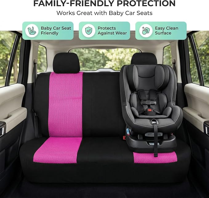 Universal Fabric Seat Covers — Pink