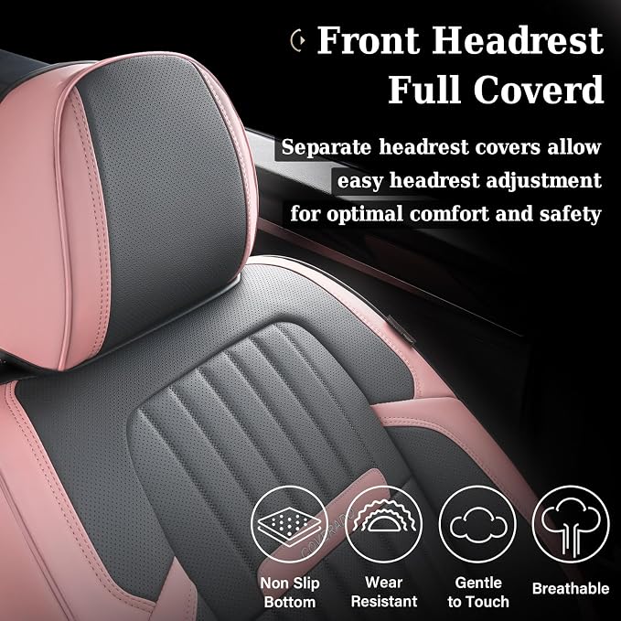 Universal Seat Covers — Front Seat — Pink / Gray