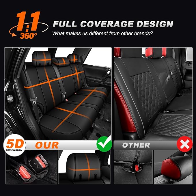 Faux Leather Seat Covers for Toyota 4Runner — Full Set — Black