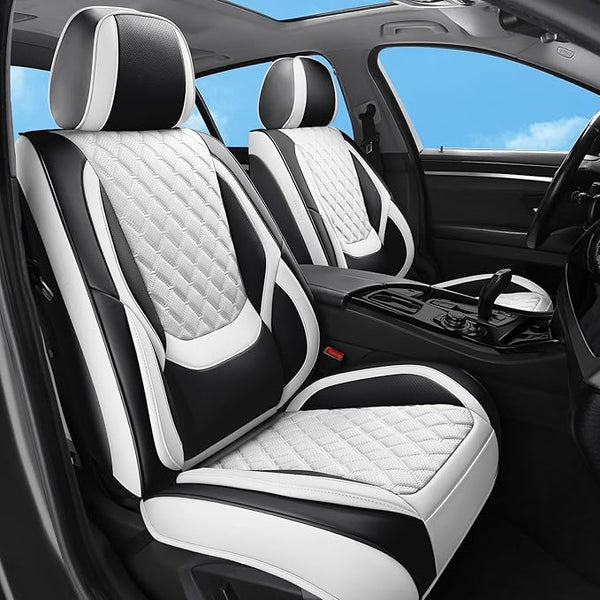 Universal Seat Covers — Full Set — White / Black
