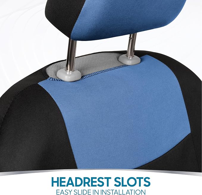 Car Seat Covers — Full Set — Blue / Gray / Black