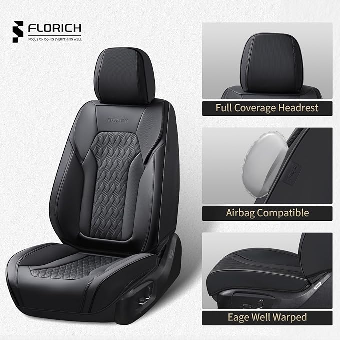 Universal Seat Covers — Full Set — Black / Beige