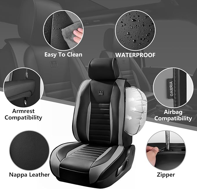 Universal Seat Covers — Full Set — Black / Gray