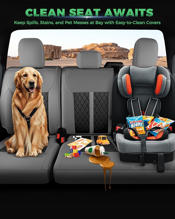 Seat Covers for Multiple Vehicles — Full Set — Gray / Black