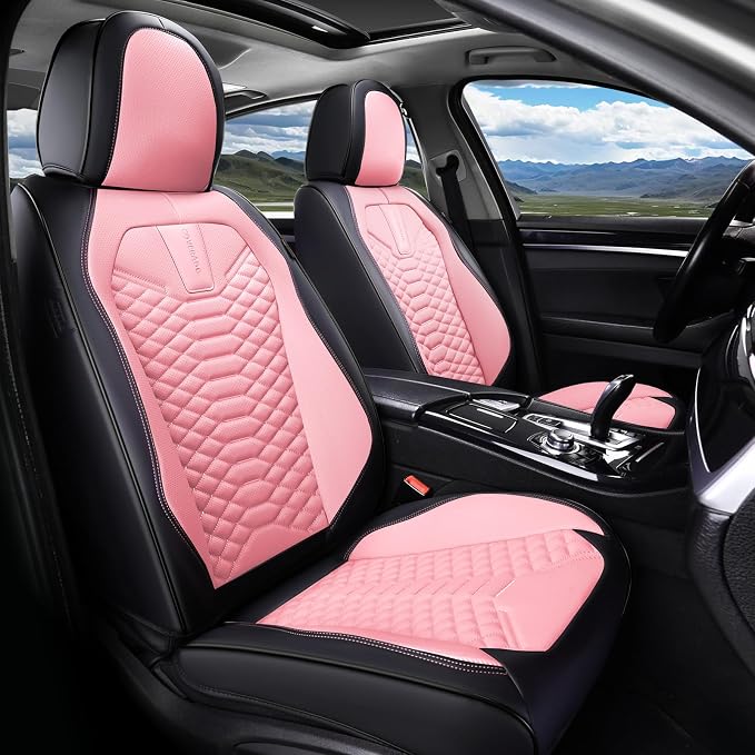 Universal Seat Covers — Full Set — Black / Pink