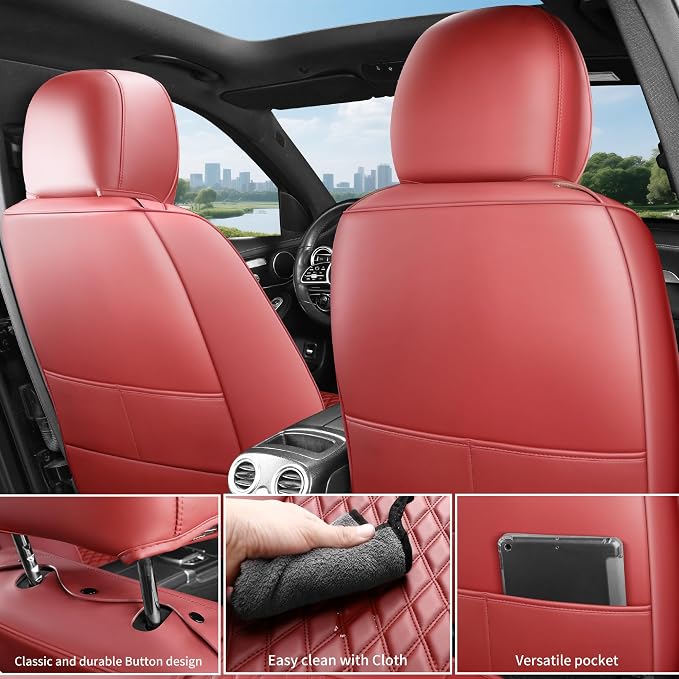 Universal Seat Covers — Full Set — Red