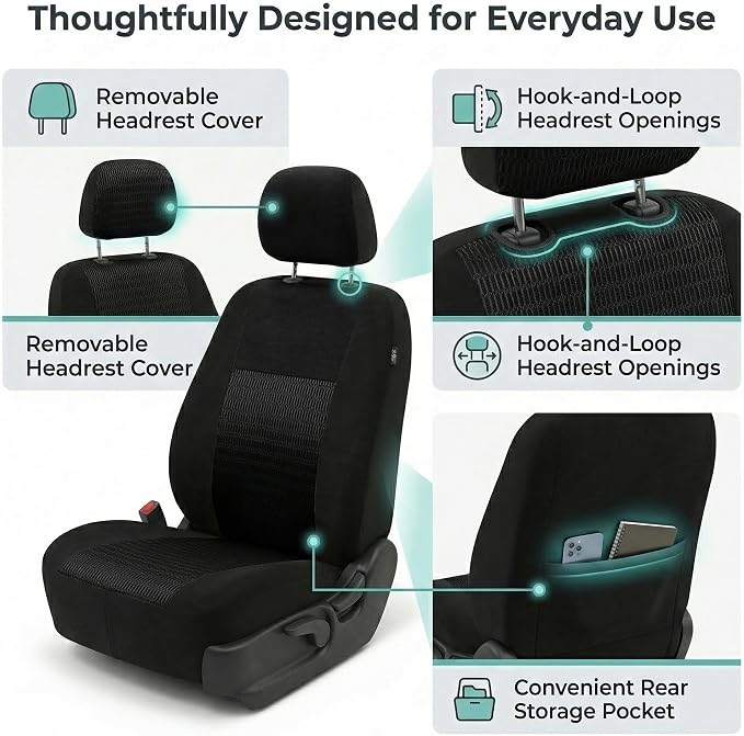Universal Seat Covers — Front Seat — Black