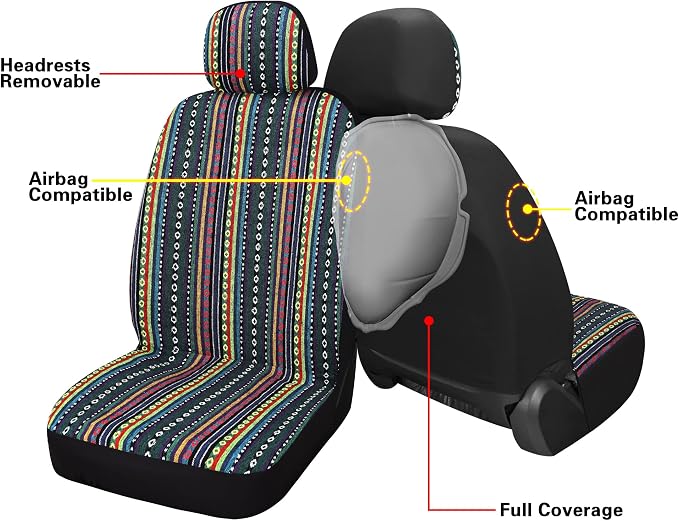 Universal Seat Covers — Front Seat — Red / Blue