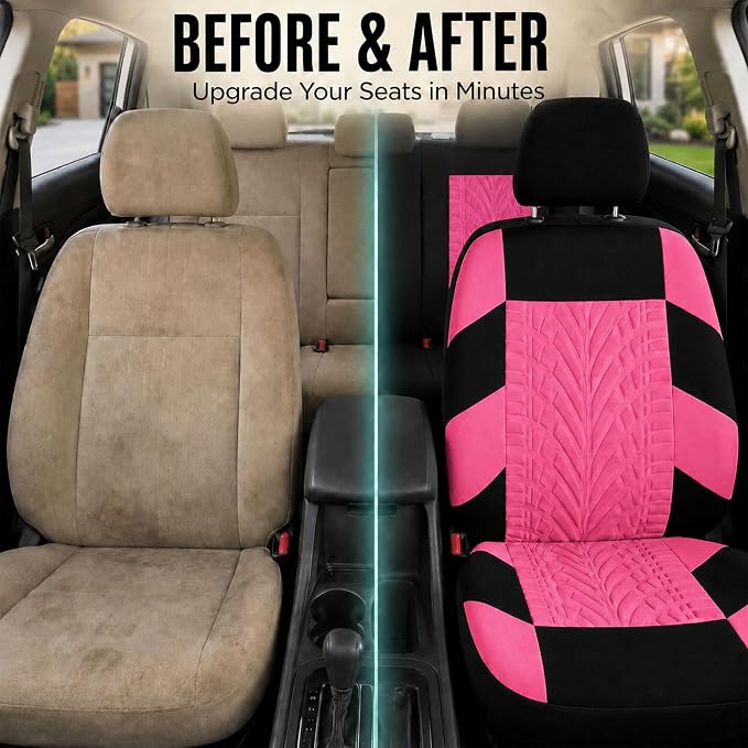 Universal Seat Covers — Full Set — Pink