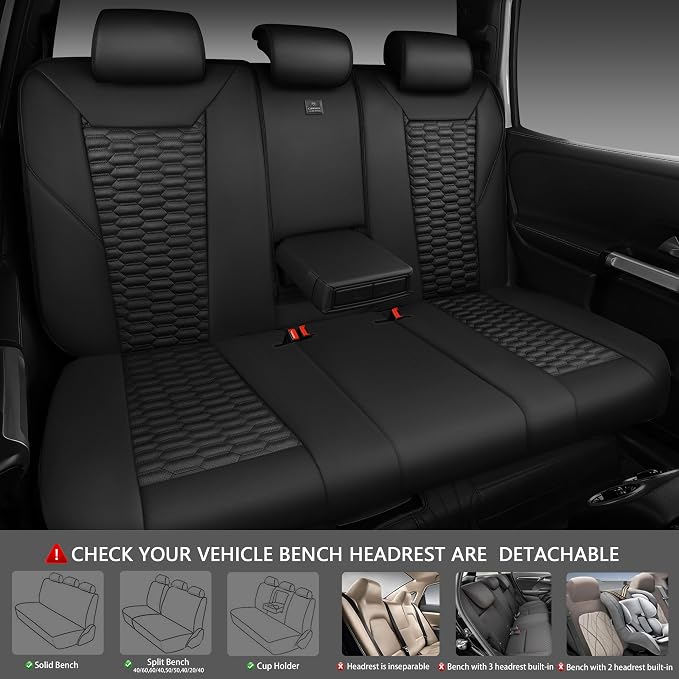 Universal Faux Leather Seat Covers — Full Set — Black
