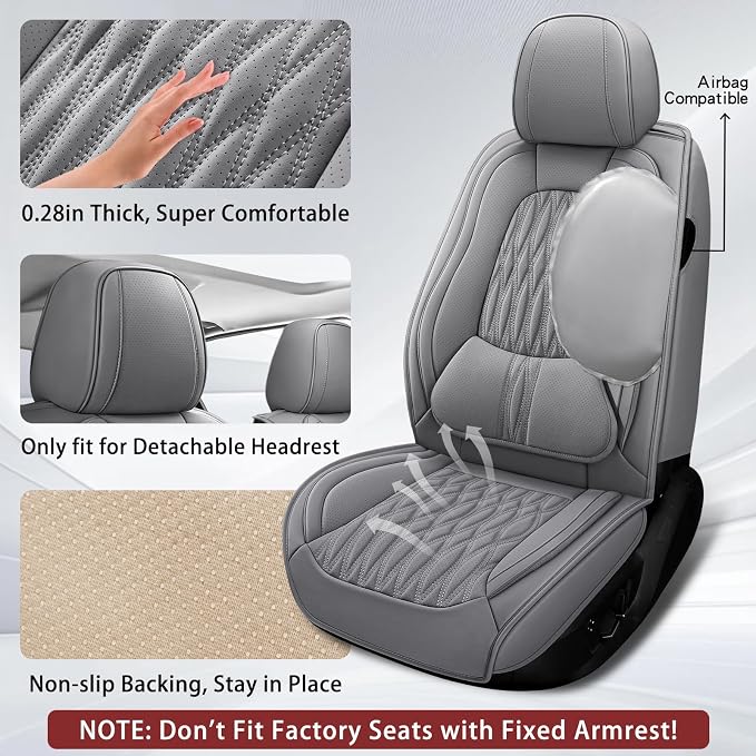 Universal Seat Covers — Full Set — Gray