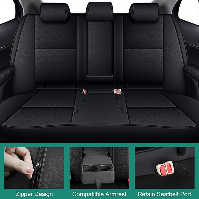 Faux Leather Seat Covers for Toyota Camry — Full Set — Black