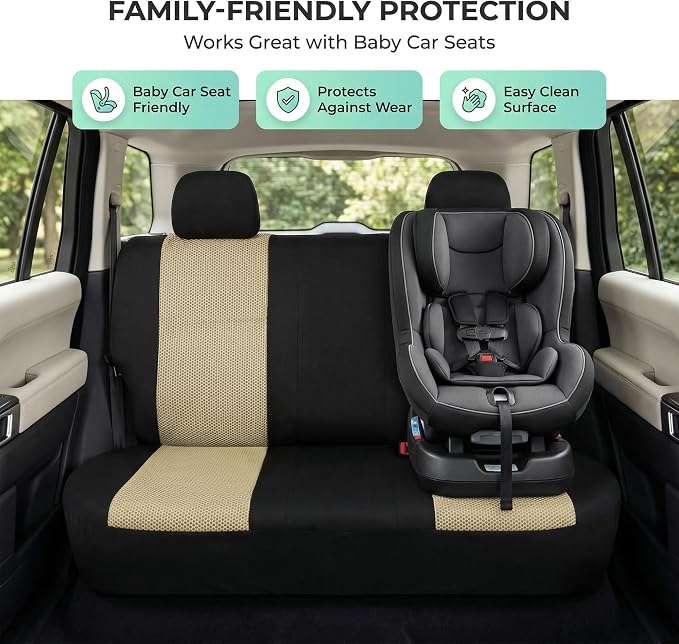 Universal Fabric Seat Covers — Beige