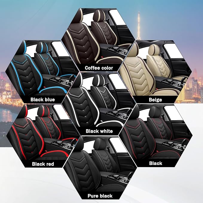 Seat Covers for Honda Civic — Full Set — Black / White