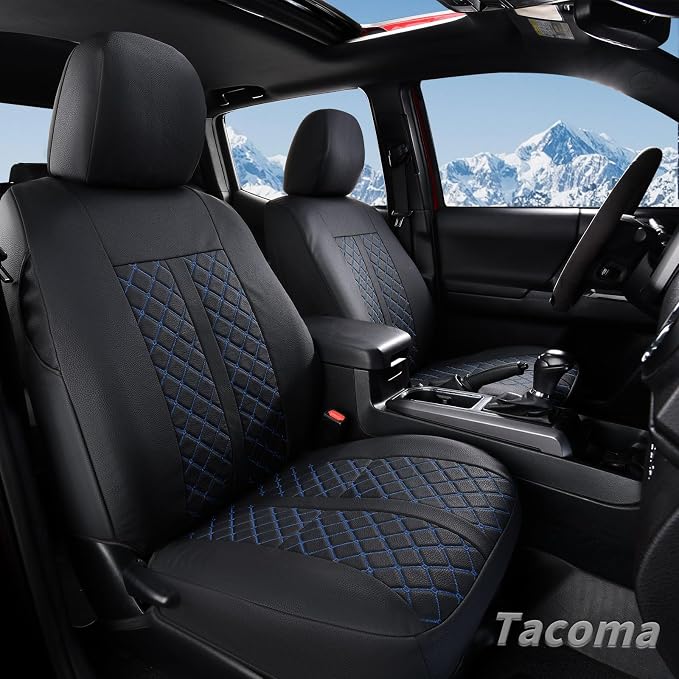 Seat Covers for Toyota Tacoma — Full Set — Black / Blue