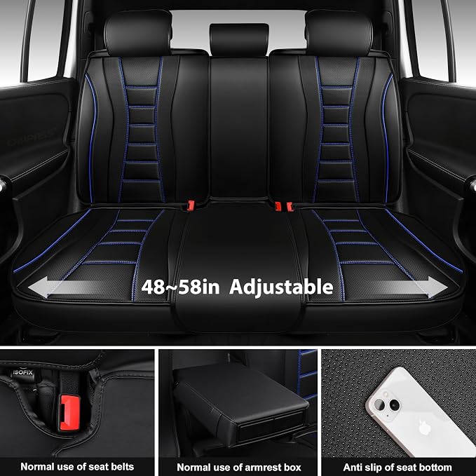 Universal Seat Covers — Full Set — Black / Blue
