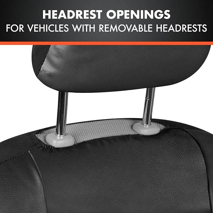 Faux Leather Car Seat Covers — Full Set — Black