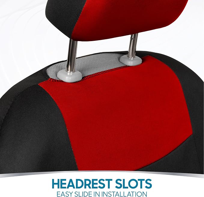 Car Seat Covers — Full Set — Red / Black