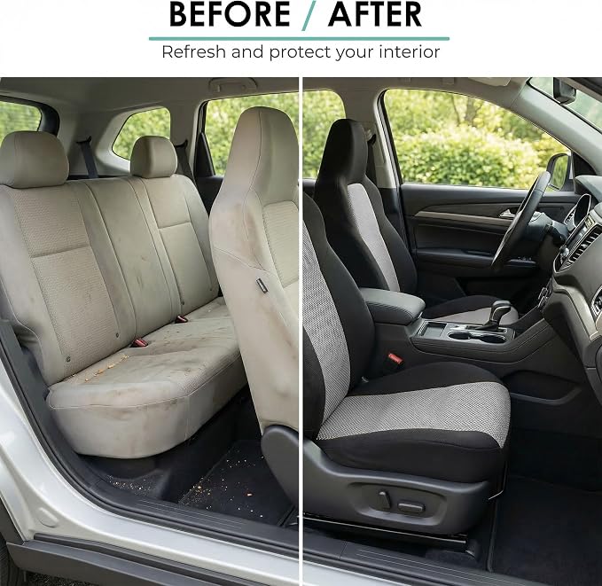 Universal Fabric Seat Covers — Front Seat — Gray