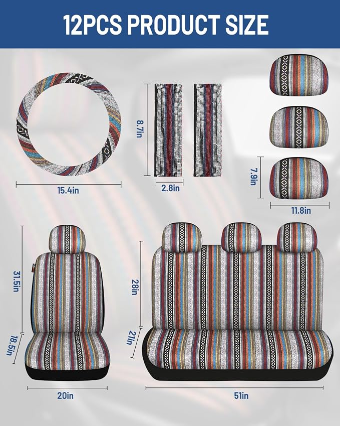 Fabric Car Seat Covers — Front Seat — Red