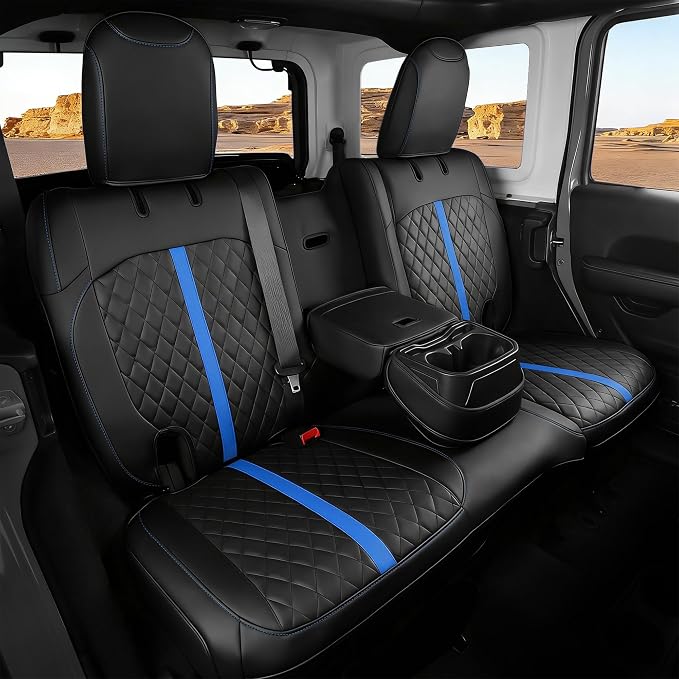 Seat Covers for Jeep Wrangler — Full Set — Black / Blue