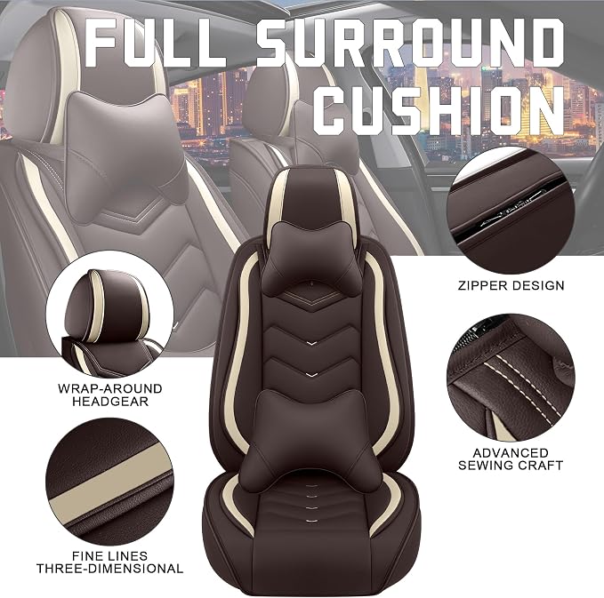 Seat Covers for Honda Civic — Full Set — Coffee