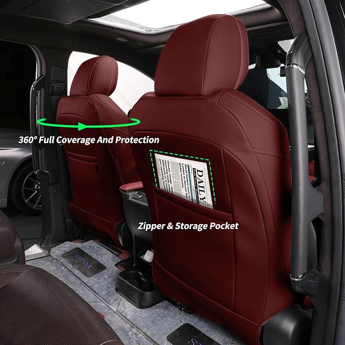 Faux Leather Seat Covers for Toyota Sienna — Full Set — Red