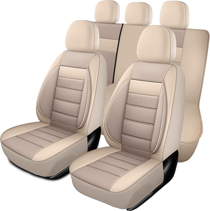 Universal Fabric Seat Covers — Beige